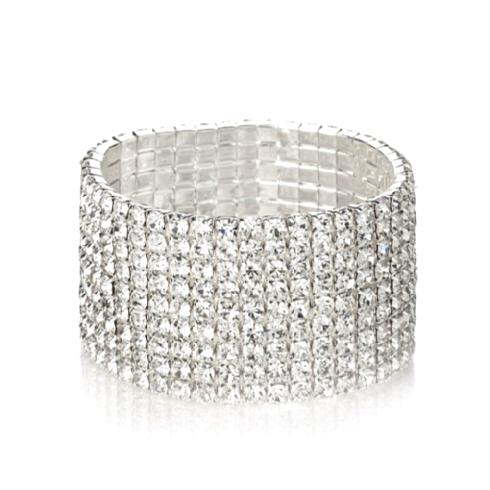 Rhinestone bracelet wide stretchy NWT